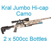 Kral Puncher Jumbo Hi-Cap Camo .177 Calibre PCP Air Rifle 14 shot 2 x 500cc bottles and free hard case