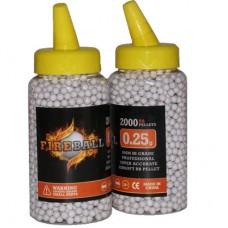 6mm 0.25g BB White Polished high grade FireBall Performance Airsoft Pellets Nylon 0.25g 2000 bottle