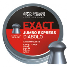 JSB Exact Jumbo Express Pellets 5.52mm .22 Calibre 14.35 grain Tin of 500